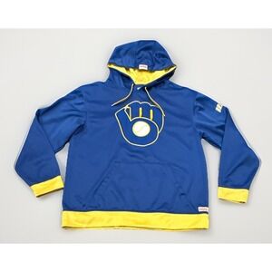 MILWAUKEE BREWERS, MLB, Hoodie,Stitches,  Blue/yellow, Size Medium Men, GUC